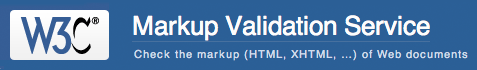 Logo W3C Markup Validation Service mit Text - Check the markup (HTML, XHTML) of Web documents